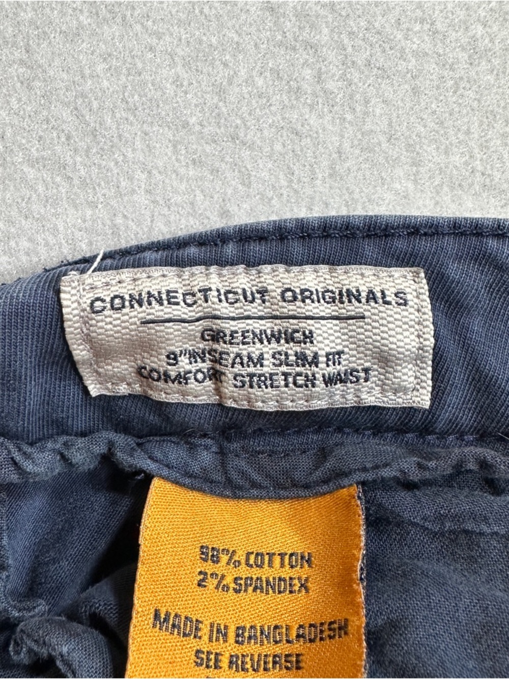Tailor Vintage Connecticut Originals Greenwich Shorts Mens 34 Navy 9” Inseam - Picture 8 of 13